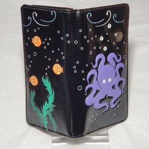 Octopus Wallet - NWT Vegan Leather - Purple Black